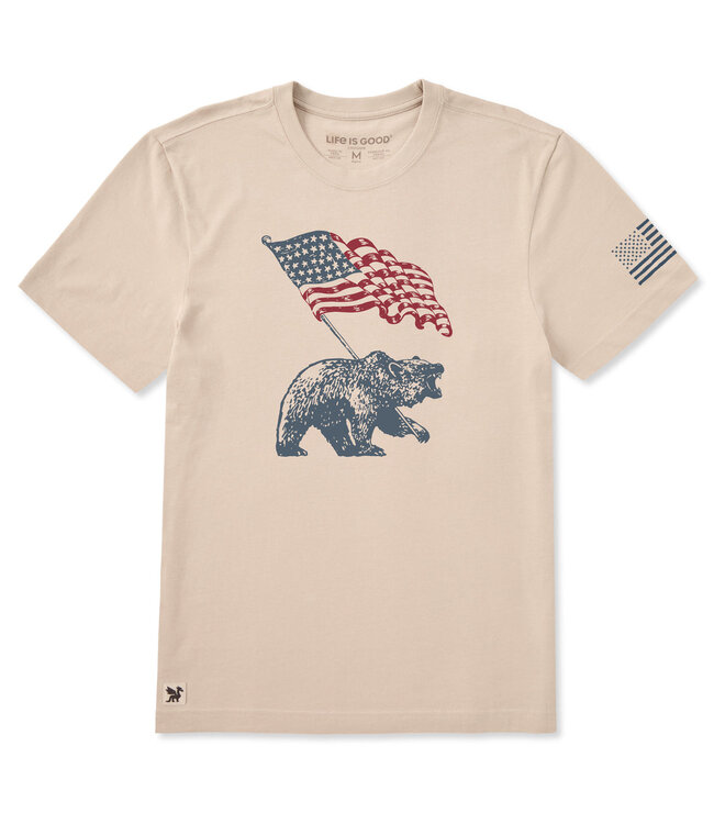 Life Is Good Men's American Bear Flag Short-Sleeve Crusher Tee 153386