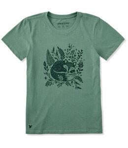 Life Is Good Women's Sleeping Fox on Ferns Short-Sleeve Crusher Tee 153536