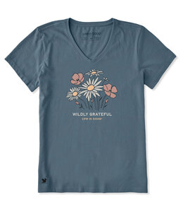 Life Is Good Women's Wildly Grateful Bouquet Short-Sleeve Crusher Tee 153603