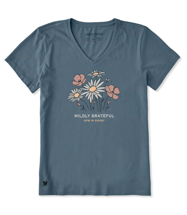 Life Is Good Women's Wildly Grateful Bouquet Short-Sleeve Crusher Tee 153603
