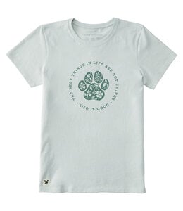 Life Is Good Women's Best Things in Life Are Dog Paws Floral Short-Sleeve Crusher-LITE Tee 153650