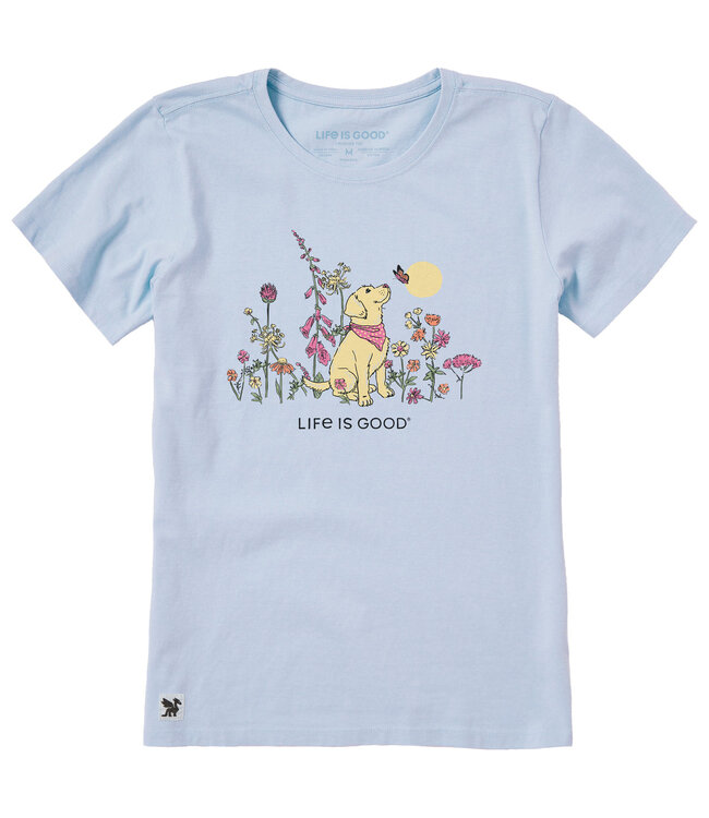 Life Is Good Women's Dog Among Wildflowers Short-Sleeve Crusher-LITE Tee 153662