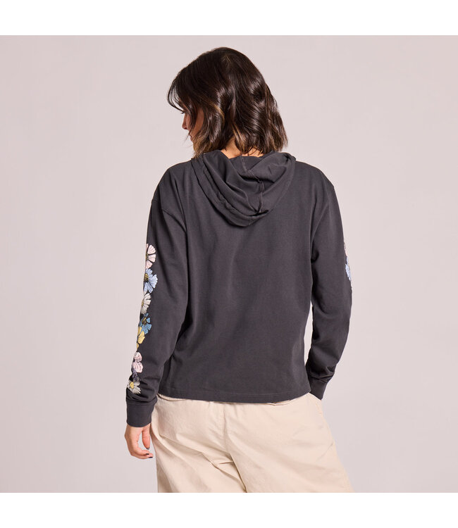 Life Is Good Women's Detailed Row of Wildflowers Crusher Boxy Hoodie 153769