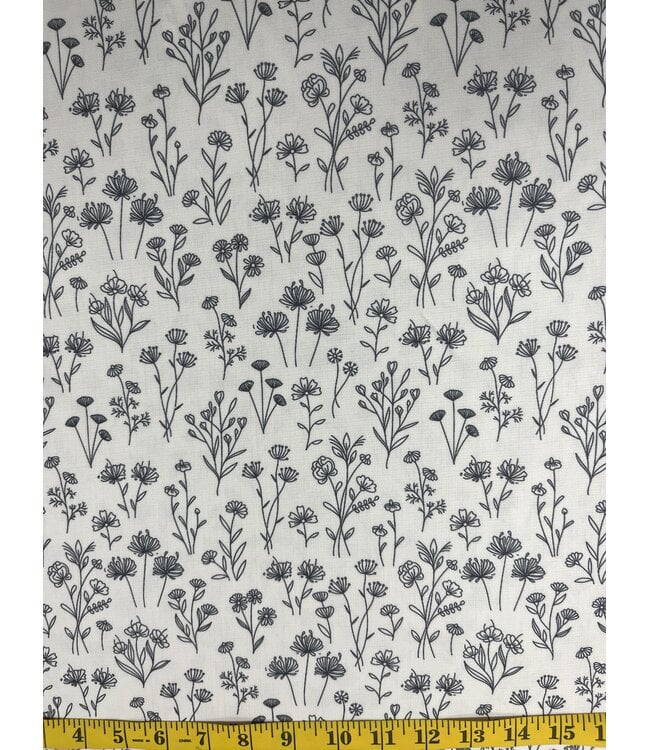 * Exclusive Design* YD Esme Floral White Poly Slub FT202601489- 1