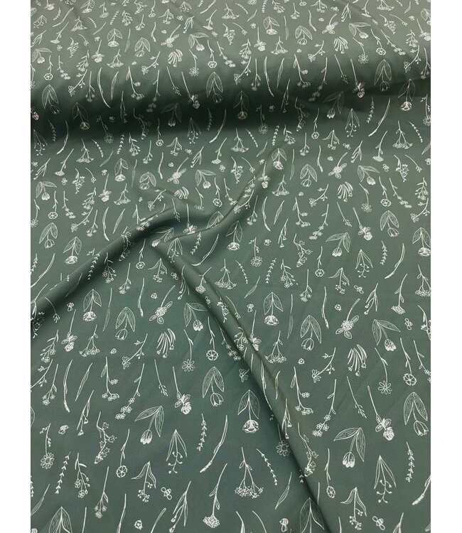 * Exclusive Design* YD Spring Buds Green Stretch Chiffon FT202601505