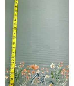 * Exclusive Design* YD Sage Blossoms Narrow Rib Knit Border Print FT202601481