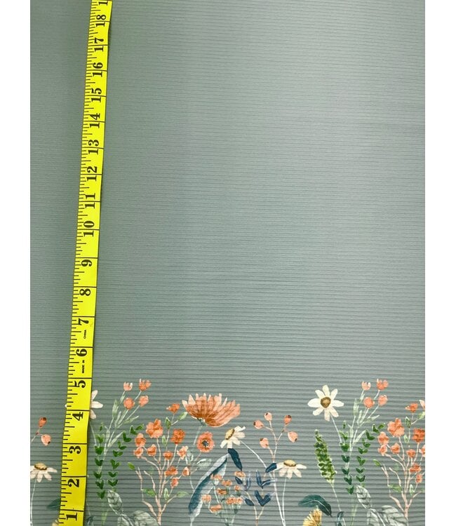 * Exclusive Design* YD Sage Blossoms Narrow Rib Knit Border Print FT202601481