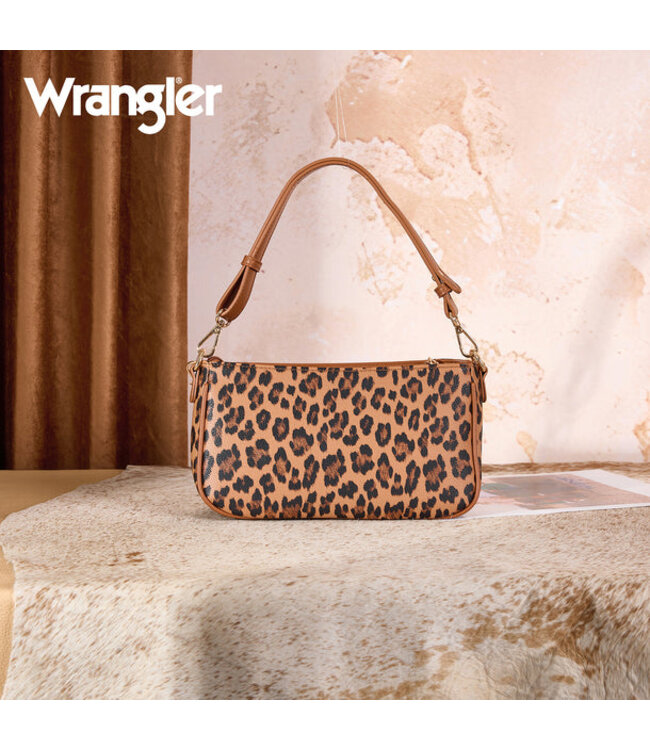 Wrangler Western Leopard Print Shoulder Bag with Chain Detail WG474-8633