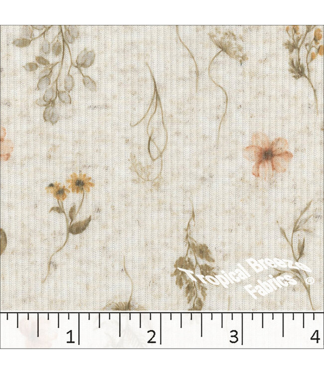 YD Linen Rib Knit Print Rust 573611-RS