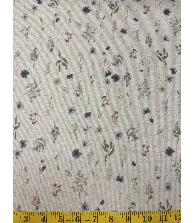 YD Linen Rib Knit Print Teal 573611-TL