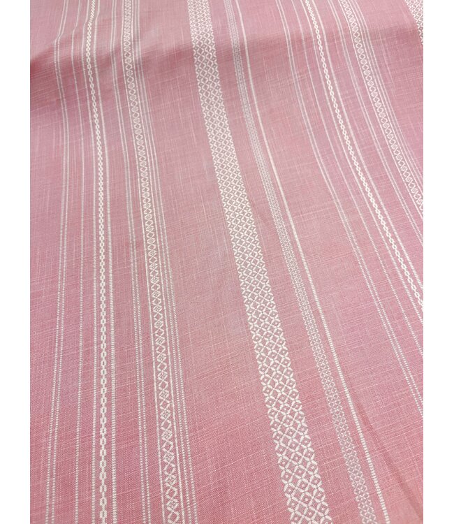 YD Lacy Stripes Pink Cotton Blend