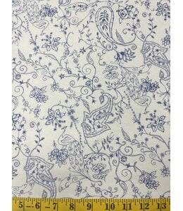 YD Sketched Paisley Blue Cotton Knit