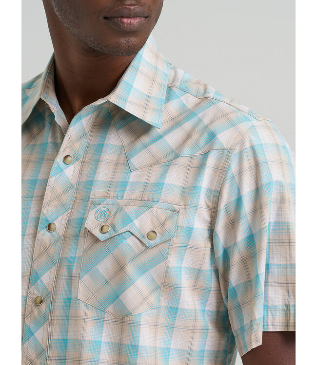 Wrangler Men's Retro Short-Sleeve Sawtooth Pocket Western Snap Shirt 112378930