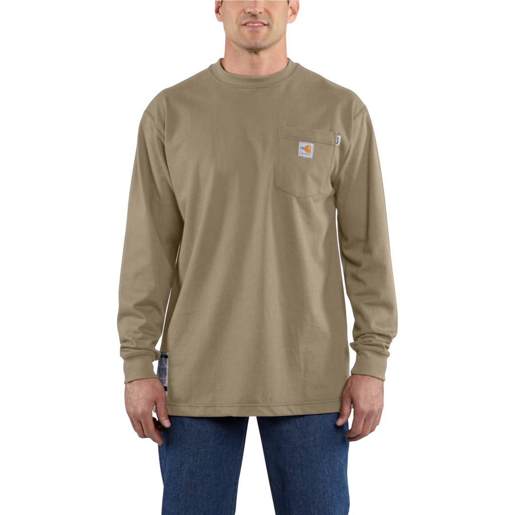 Carhartt Men&s Flame - Resistant Khaki Twill Shirt