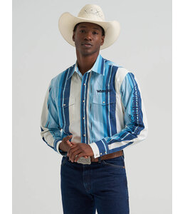 Wrangler Men's Logo Long-Sleeve Striped Shirt 112379239