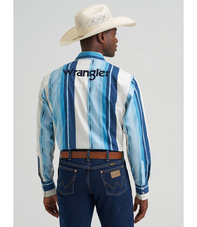 Wrangler Men's Logo Long-Sleeve Striped Shirt 112379239