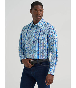 Wrangler Men's Checotah Long-Sleeve Western Snap Printed Shirt 112379225
