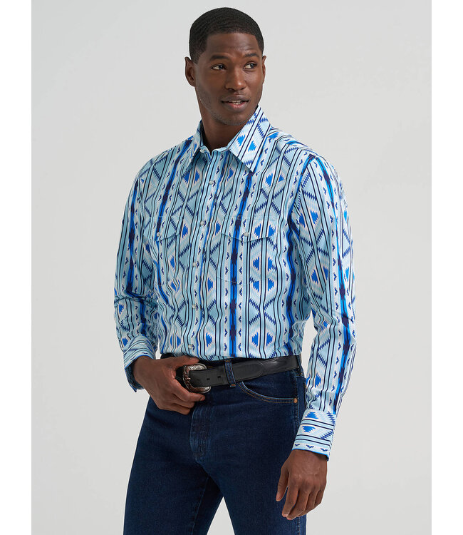 Wrangler Men's Checotah Long-Sleeve Western Snap Printed Shirt 112379225