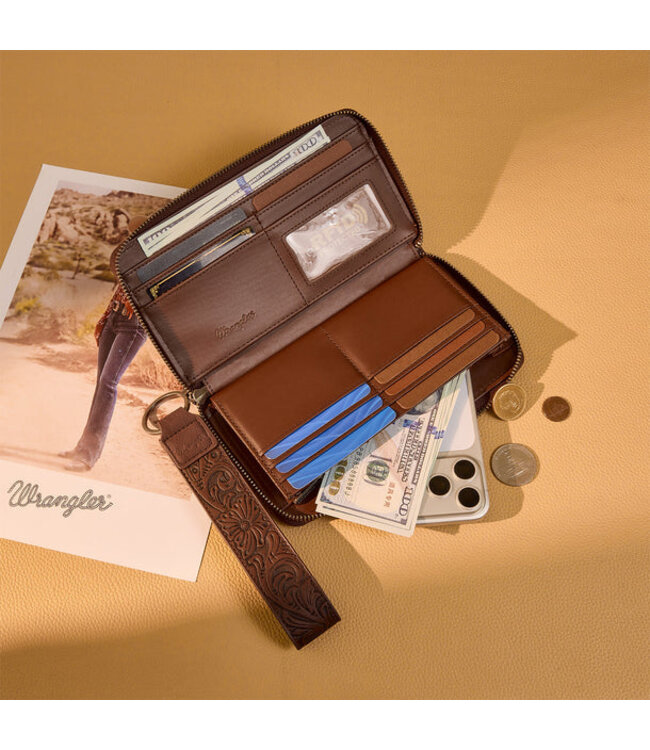 Wrangler Aztec Woven Zip Around Wallet with Wristlet WG310-W006