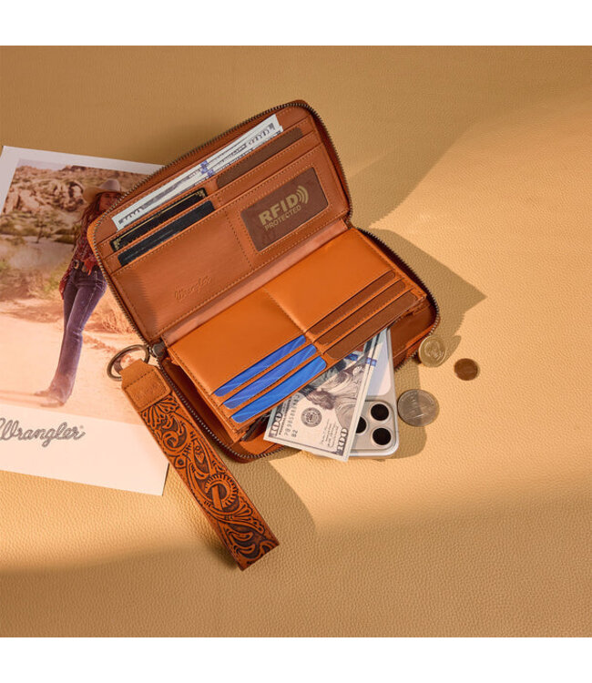Wrangler Aztec Woven Zip Around Wallet with Wristlet WG310-W006
