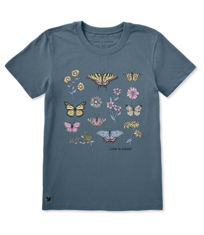 Life Is Good Women's Collection of Butterflies Short-Sleeve Crusher Tee 153564