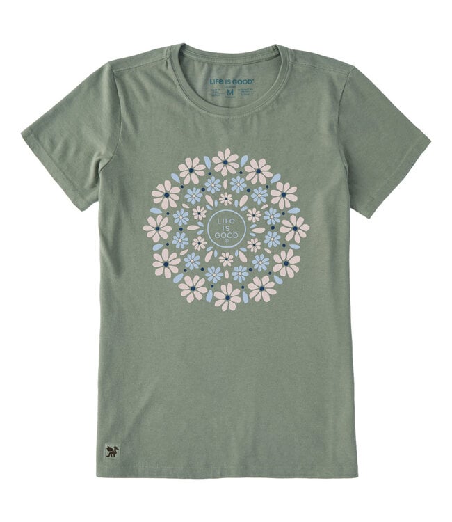 Life Is Good Women's Hand Drawn Daisy Mandala Short-Sleeve Crusher Tee 153572