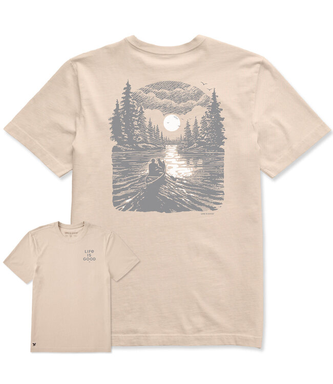 Life Is Good Men's Full Moon Canoe Short-Sleeve Crusher Tee 153433