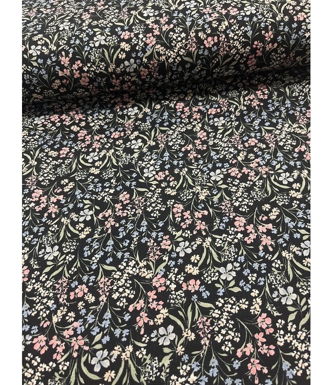 YD Jolene Black Linen Look Polyester FA16128