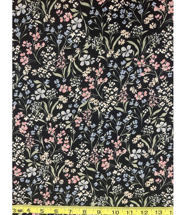 YD Jolene Black Linen Look Polyester FA16128