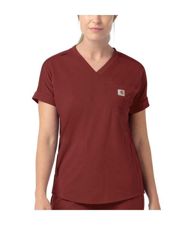 Carhartt Women's Force Cross-Flex Knit V-Neck Scrub Top C13190
