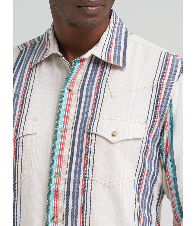 Wrangler Men's Retro Premium Stripe Western Snap Shirt 112378795