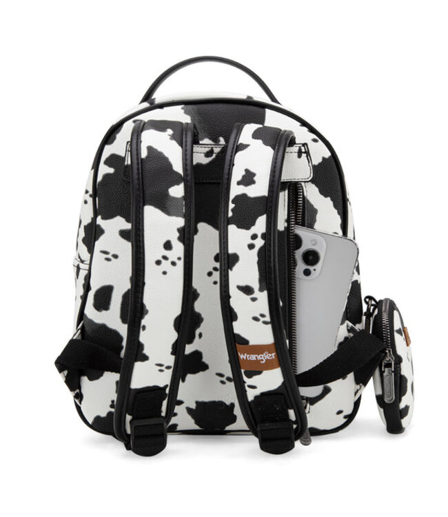 Wrangler Cow Print Backpack With Coin Pouch WG133-8603