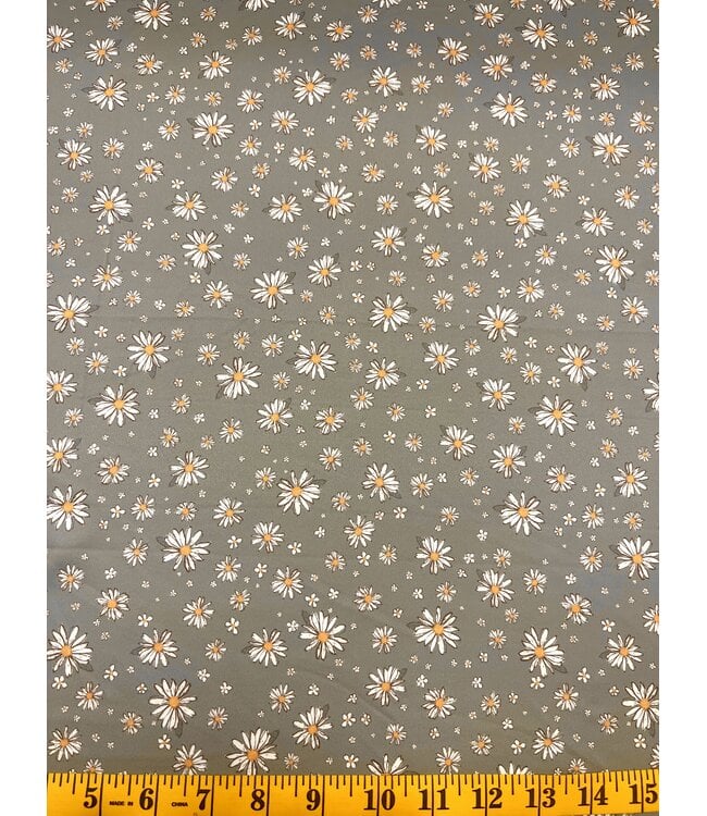 Anna Kate LLC YD Farm & Rose Daisies Green: Jersey Knit