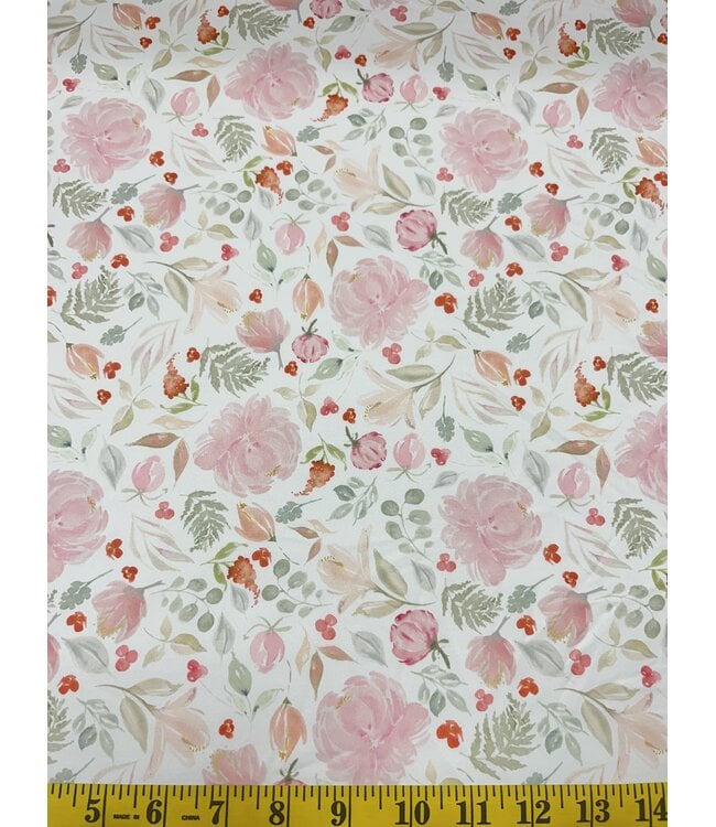 Anna Kate LLC YD Lucy Mae Floral Cream: Jersey Knit