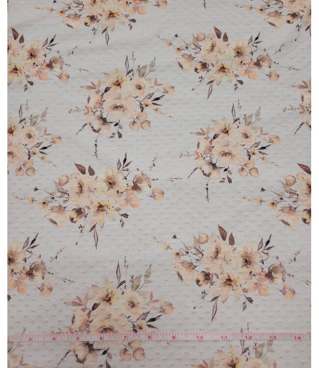 YD Melissa Floral in Ivory Swiss Dot Knit