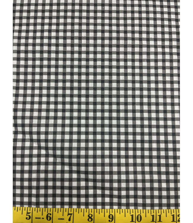 YD Dark Charcoal Gingham Cotton