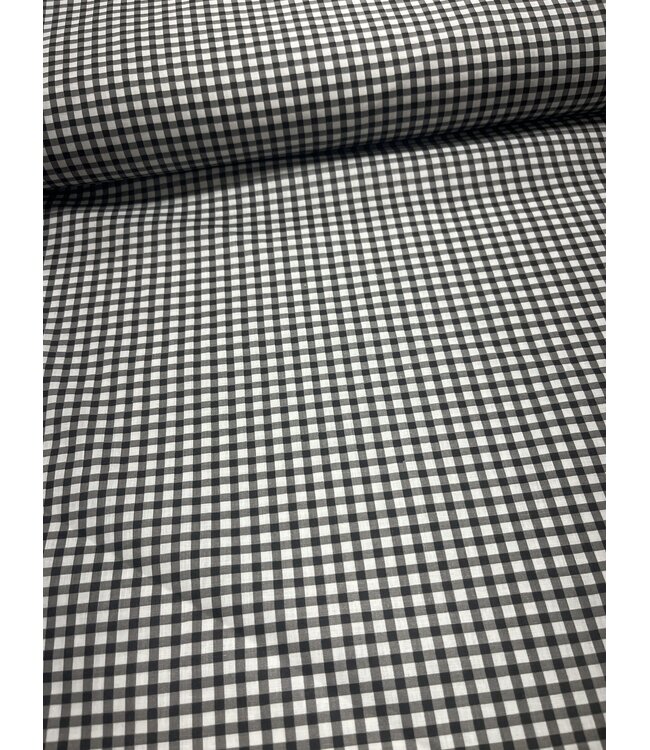 YD Dark Charcoal Gingham Cotton