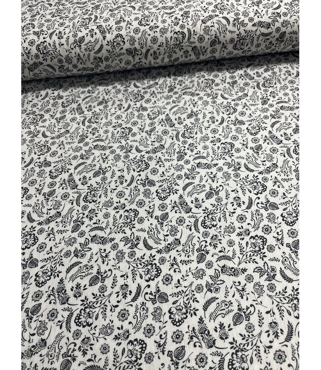 YD Black Paisley Crinkle Rayon