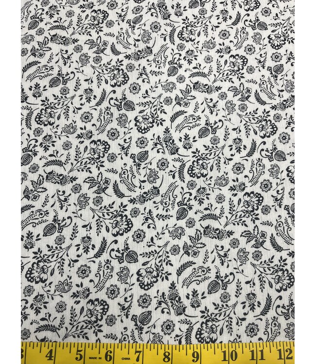 YD Black Paisley Crinkle Rayon