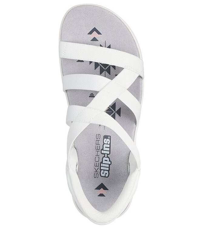 Skechers Women's Slip-Ins: Reggae Slim- Stretch Flex Sandal 163460 WHT