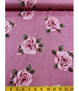 YD KNIT 58/60" FLORAL MAUVE FA13234