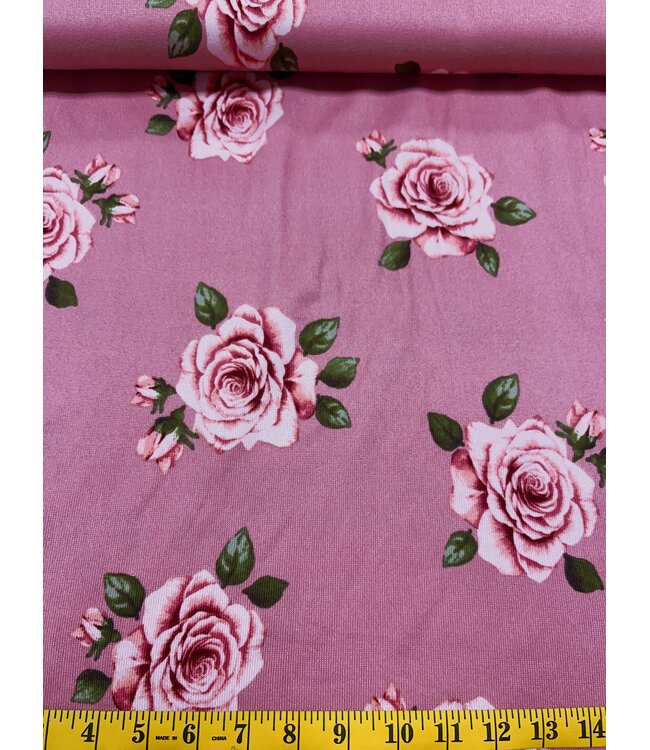 YD KNIT 58/60" FLORAL MAUVE FA13234