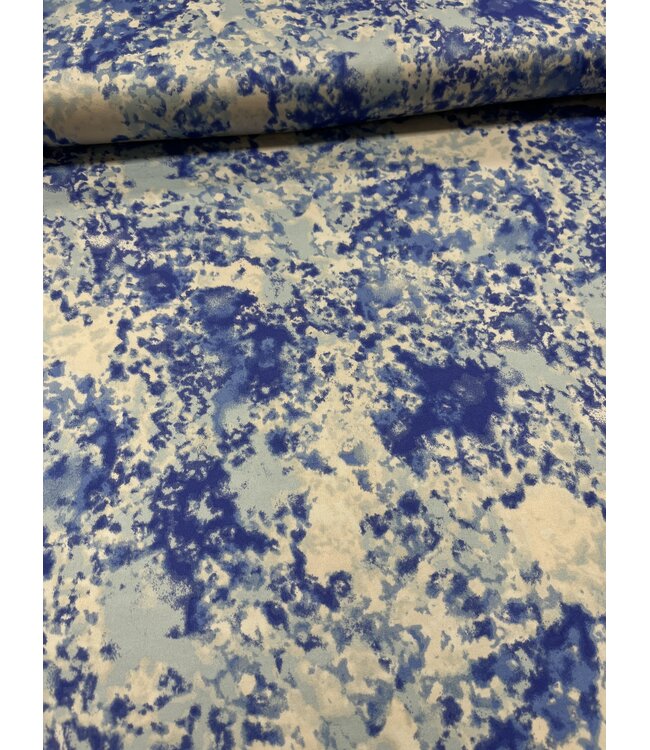 YD Multi Blue Abstract Stretch Knit