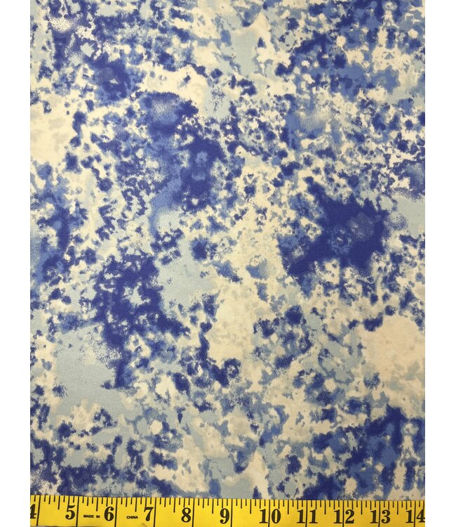 YD Multi Blue Abstract Stretch Knit