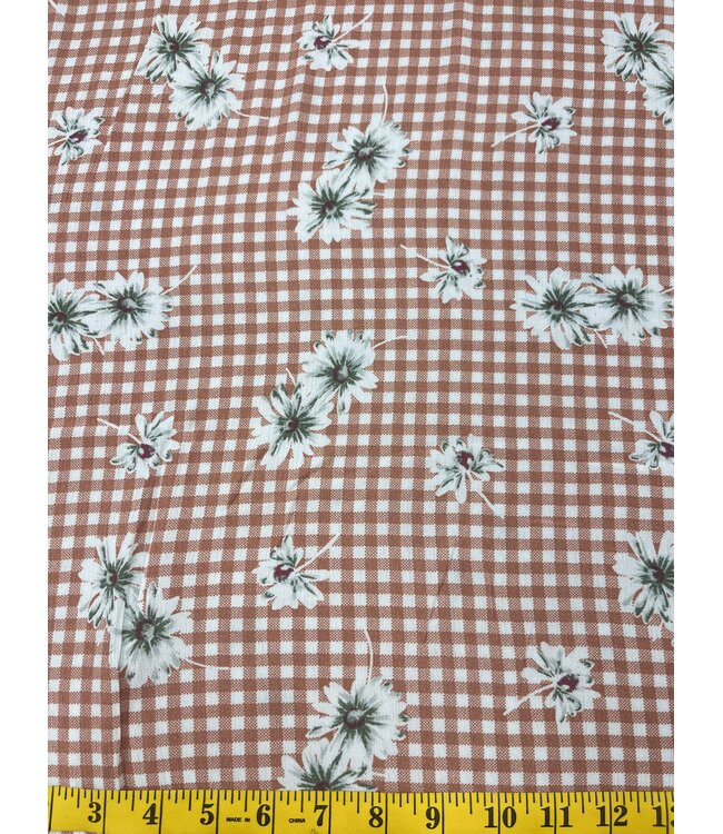 YD Rayon Check/Floral