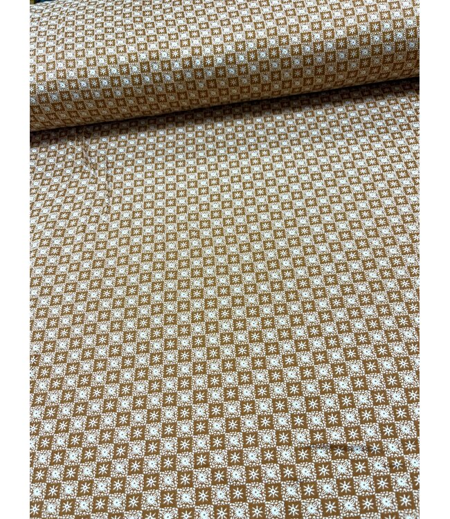 YD 020794 Camel & White Print Knit