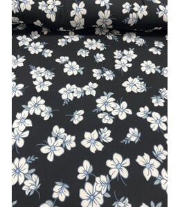 YD Double Brushed Floral Black/White