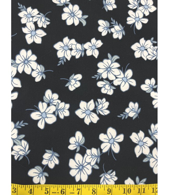 YD Double Brushed Floral Black/White