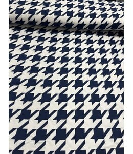 YD Double Brushed Small Houndstooth Navy/White