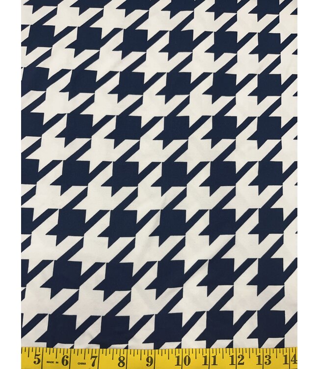 YD Double Brushed Small Houndstooth Navy/White